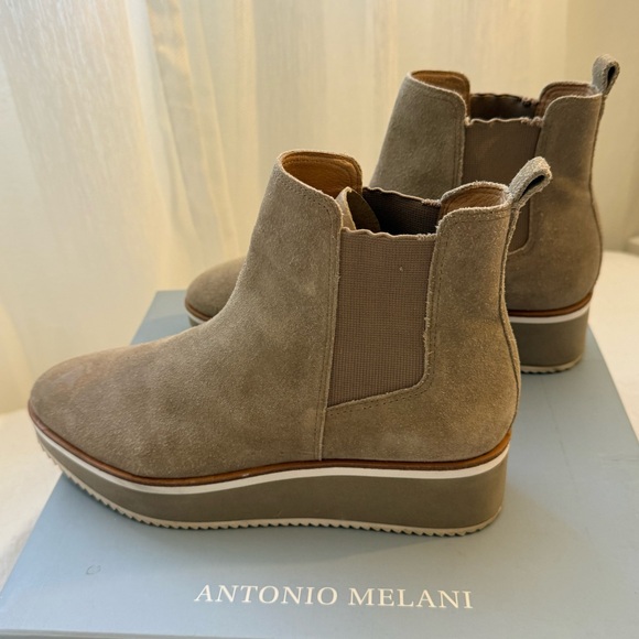 ANTONIO MELANI Brexton Tan Suede Platform ankle Boots - Picture 3 of 14